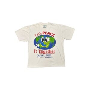 Online Ceramics T-Shirt Mens XXL White Excellent Let's Peace It Together Tee
